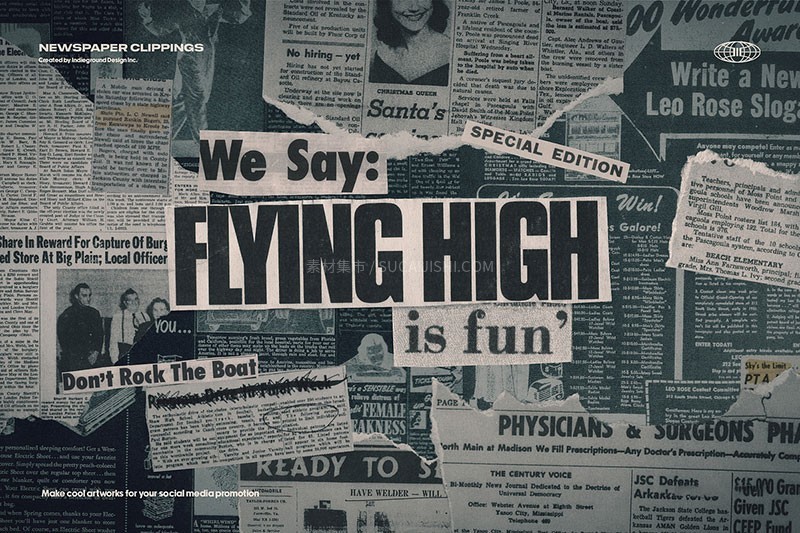 100+旧报纸剪报拼贴画图片素材PNG